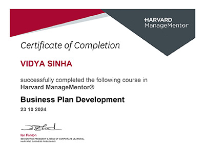 Certified from Harvard Business Publishing (HBP)
