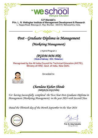 WeSchool PGDM Hybrid Certificate
